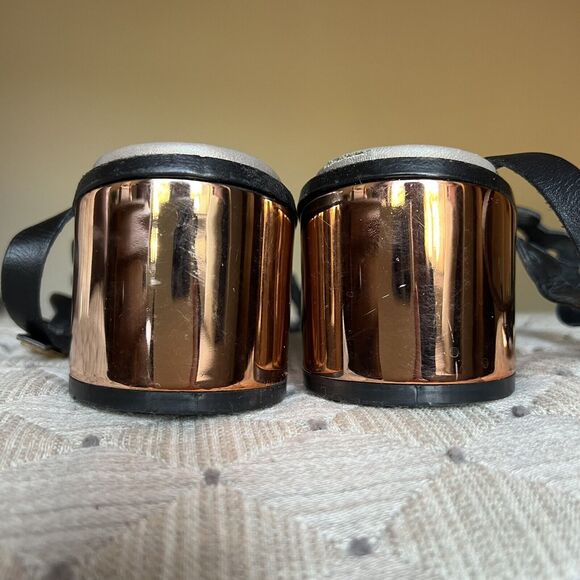 Ivy Kirzhner NY Lala Black Leather w/ Rose Gold Block Heel Sandal 38.5 US 8 - 8. - Picture 12 of 16